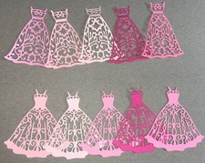   10 pc. DRESS   cardstock paper die cut embellishments scrapbook / card making