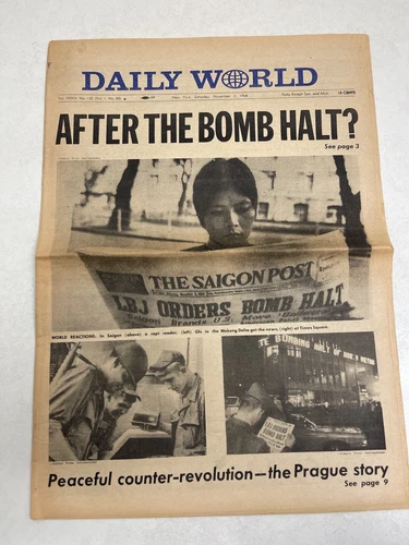 Daily World CPUSA Communist Marxist Newspaper - HTF - w/ Magazine - Nov 2 1968