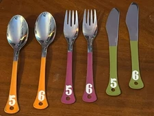 WMF Happy Life Camping besteck 6 Forks, Knives, Spoons, Rare!