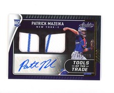 2022 Absolute AUTO DUAL PATCH #TT2S-PM Patrick Mazeika RC /199 - NY Mets 🔵🟠