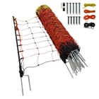 SHEEP NETTING Electric Fence Poly Net Fencing Double Pegged 90cm, 50m Orange