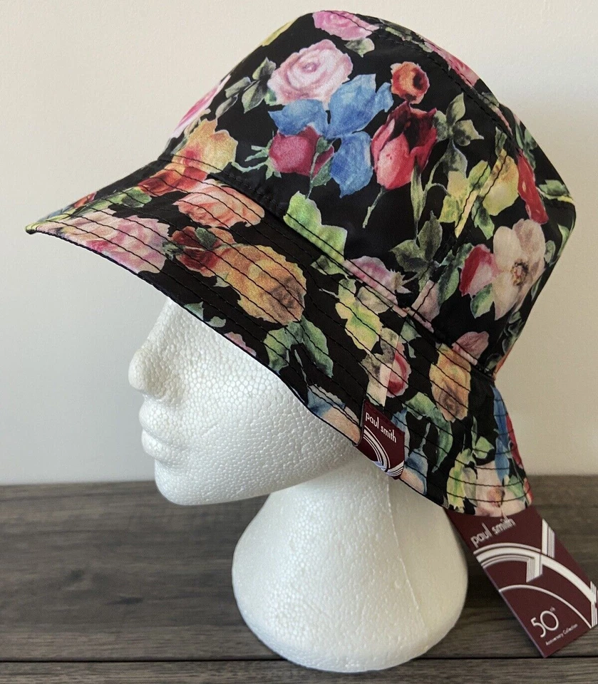 Paul Smith 50TH Anniversaire Femmes Archives Rose Seau Chapeau Taille M Détail - Photo 3/4