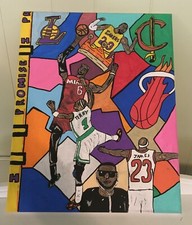 LeBron James Famous Moments Collage Canvas Painting 16