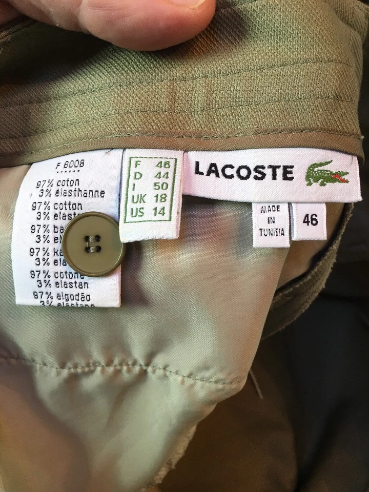 Nwot!!! Women's Lacoste Green Shorts Size 14 Euc W10 - Image 3 of 3