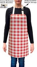 Handmade Gingham Check PVC Coated Wipe Clean Waterproof Aprons - Code: F107-1