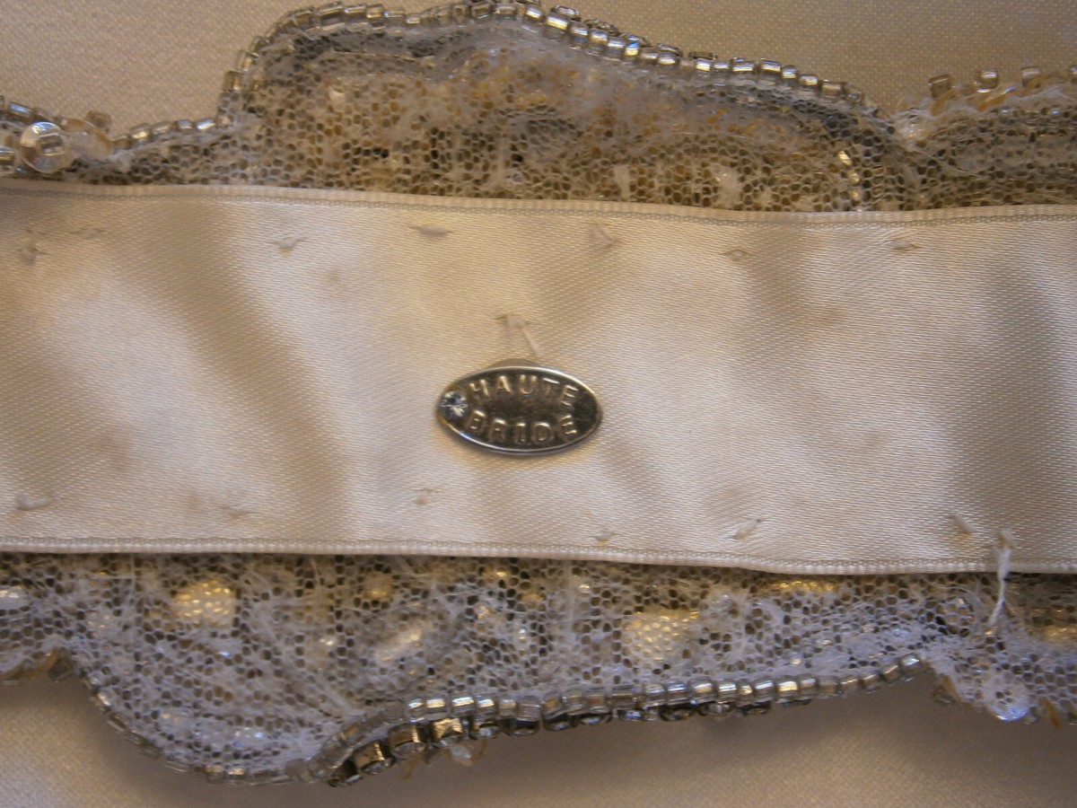 Haute Bride Wedding Dress Gown Sash Belt Ivory Swarovski 