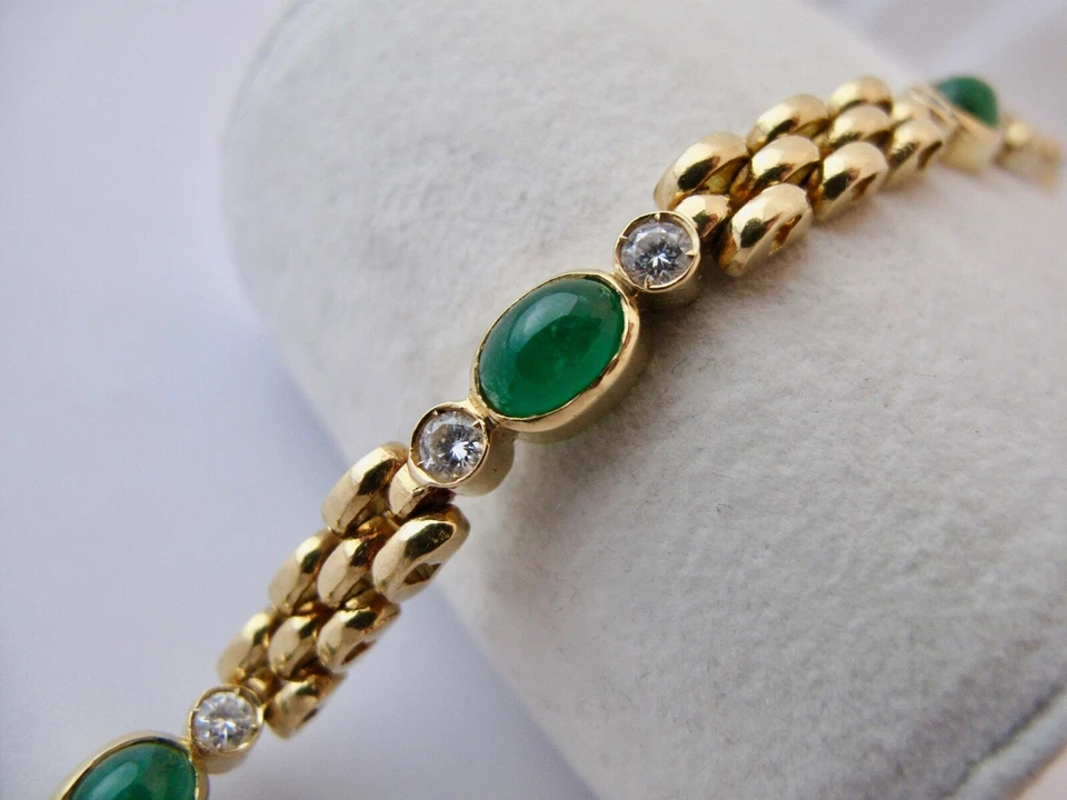 ARMBAND mit 6,50 KARAT BRILLANTEN & SMARAGD 585/ 14 K GOLD