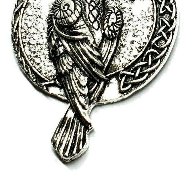 Raven Necklace Pendant Norse Viking Odin All Father Rune Double Sided ...