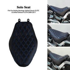 Driver Solo Seat Blue Stitching For Harley 06-2017 Deluxe FLSTN Heritage Softail