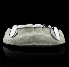 Hip Hop Silver Plated Teeth Grills Half Bar Bridge Grillz Bottom Lower S001-H