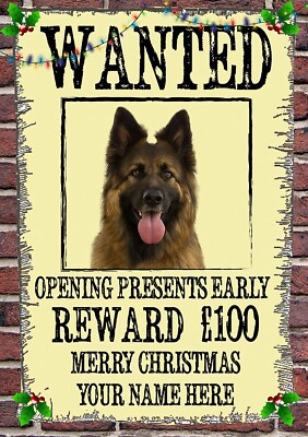 Deutscher Schäferhard CHW20 A5 Weihnachtsgrußkarte personalisiert Mama Papa Nan