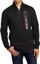 Shelby Cobra Stripe Logo Chest Print 1/4 Zip Fleece Sweatshirt
