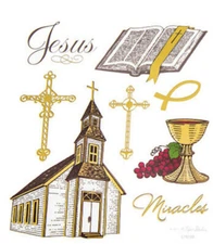 2 Sheets Religious Cross Church Stickers Papercraft Planner Faith Bible Journal