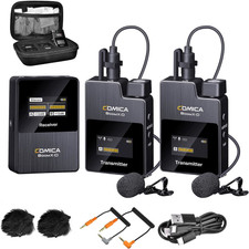 Comica Wireless Dual Lavalier Microphone, Boomx-d2 2.4g Compact Wireless System