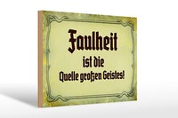 Holzschild Spruch 30X20 Cm Faulheit Quelle GroßEn Geistes Deko Schild Wooden Sig