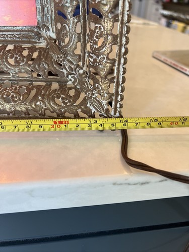 Vintage Lighted Religious Jesus Hologram Lenticular Brass Picture Frame 15.5" - Picture 10 of 13