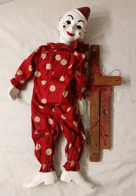 Vintage Teto The Clown Marionette Doll Puppet Hazelle's Marionettes 1960s USA