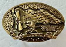 Vintage NRA 125th Anniversary Belt Buckle 1871–1996 Made In USA