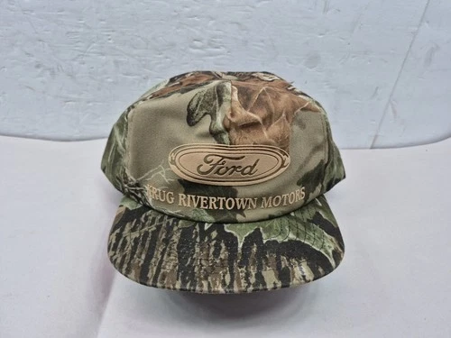 NOS Vintage 90s Ford Camo Trucker Hat Snapback Cap USA Made Work Wear