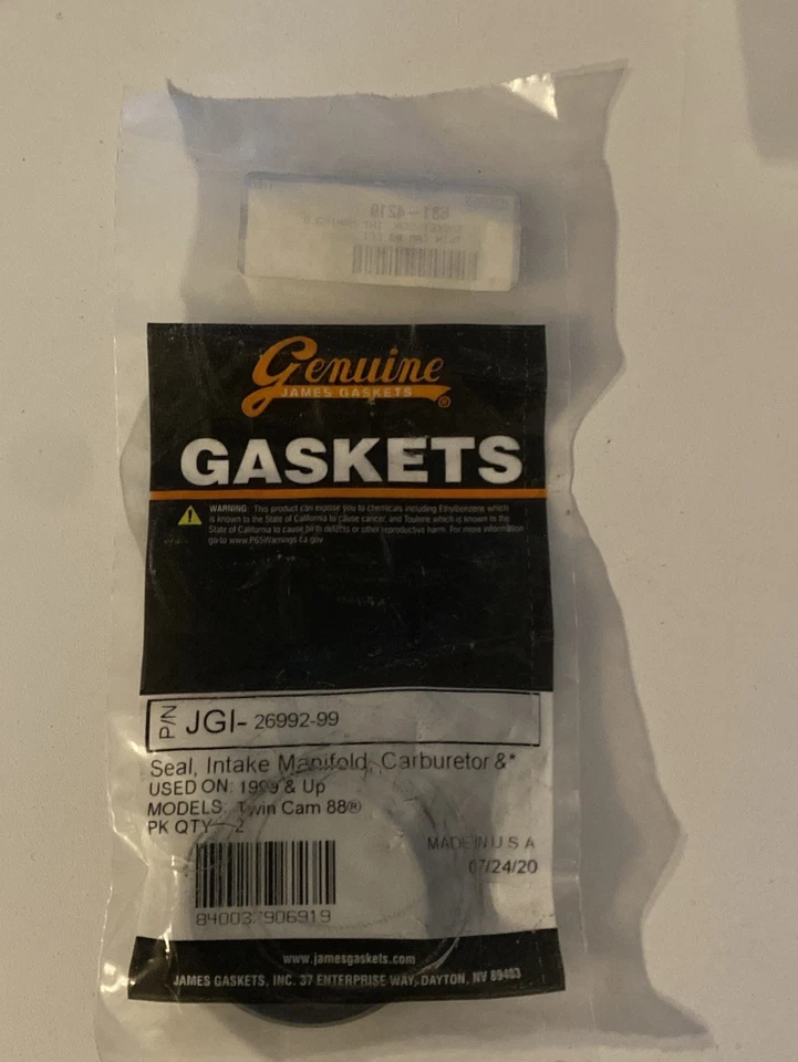 Genuine James Intake Manifold Seal - 26992-99 Foto 2 de 4