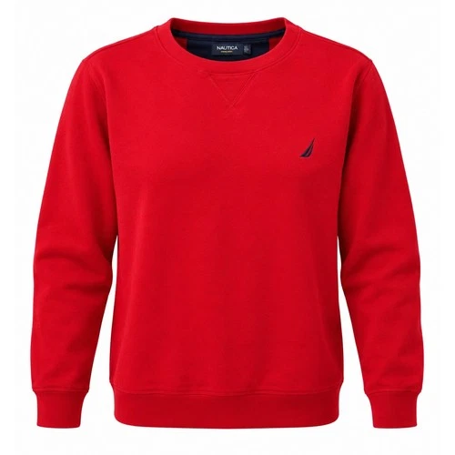 Nautica Mens XXL Red Crewneck Sweatshirt Fleece Pullover J-Class Logo V-Stitch video thumbnail