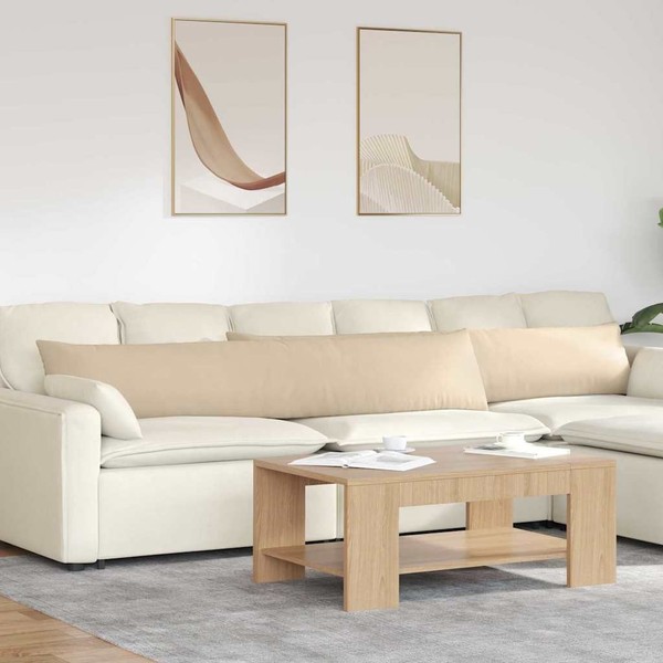 Sofa Kissen 2 Pcs Creme 200 X 40 Cm Stoff-image