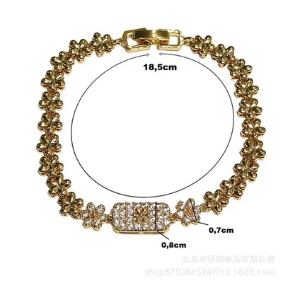 Damen Armband Mikrobemaltes Zirkonblumen- Kupfer, ein luxuriöses und modisches - Bild 1 von 4