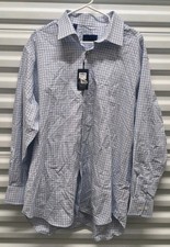 David Donahue Dress Shirt Mens 18.5 - 34/35 Charcoal Trim Fit Button Up Business