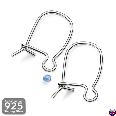 Sterling Silber Nieren Ohrdrähte 15x10 mm sichere Haken 925 Schmuck Teile UK
