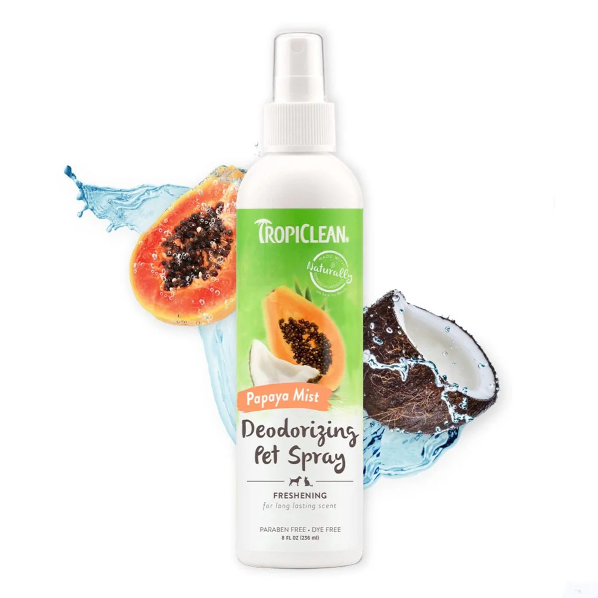 TropiClean Papaya Dog Perfume Spray Long Lasting - Naturally