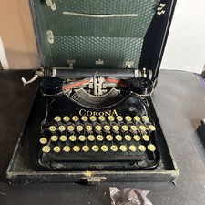 Vintage 1930's LC Smith Corona 4 Portable Manual Typewriter w/Travel Case Black thumbnail