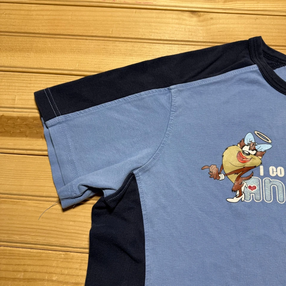 Camiseta De Colección Y2K Looney Tunes Taz Angel to Devil Colorblock Para Mujer Talla 3XL Foto 3 de 4