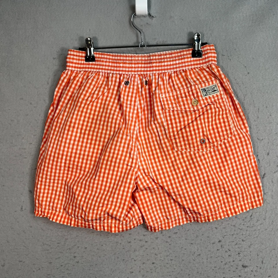 Bañador Polo Ralph Lauren Para Hombre Pequeño Naranja Guinga Con Cordón Foto 2 de 4