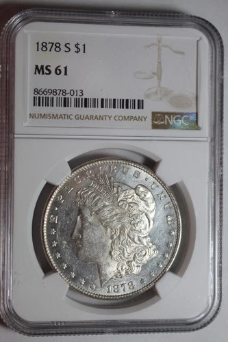1878 S Morgan Silver Dollar MS61 NGC #13
