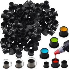 Tattoo Ink Caps Black S/M/L With Base 500PCS Tattoo Ink Cups Tattoo Accessories