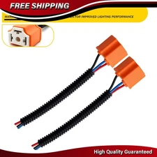 H4 9003 Female Ceramic S Two Extension Wire Pigtail Harness Head Light Bulb Plug