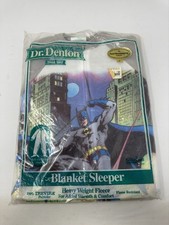 Vintage NOS Dr Denton Batman Fleece Blanket Sleeper Size 1T Footy Pajamas