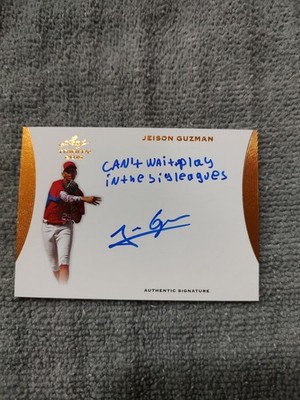 jeison guzman 2015 leaf trinity rookie inscribed auto royals #A-JG2