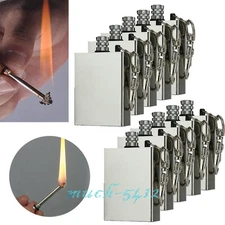 10pcs Metal Kerosene Flask Portable Permanent Match Lighter Camping Fire Starter