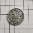 1939-D Mercury Dime. 90% Silver. Fine Condition. Wartime Coin.