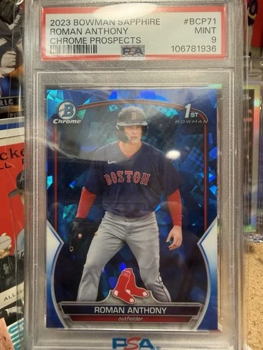 Boston Red Sox Roman Anthony 2023 Bowman Chrome Sapphire #BCP-71 1st RC PSA 9