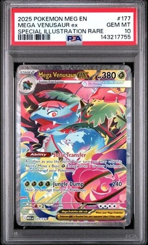 2025 Pokemon Mega Evolution #177 Mega Venusaur ex SIR PSA 10 Graded 755