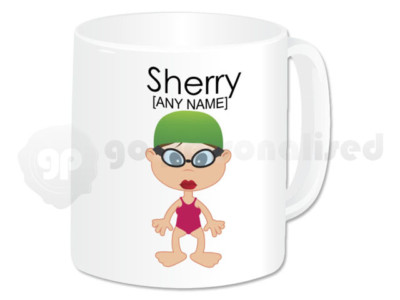 Personalisierte Mädchen Schwimmgeschenke Schwimmbecher Tasse Lehrer Schwimmer Geschenk #1