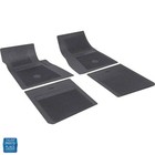 1967-74 Impala Bel Air Caprice Bow Tie RUBBER Front & Rear Floor Mat Set BLACK
