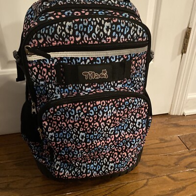 Tilami Rolling Backpack 19  Tall, Colorful Pink, Blue, Black