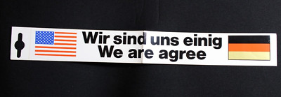 German - USA ''We Agree'' in German with Flags STICKER Decal Vinyl Travel Souvenir