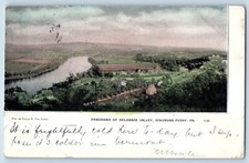 1910 Dingmans Ferry Pennsylvania Postal Panorama Valle de Delaware Vista Aérea