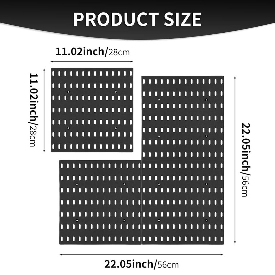 4 PCS Pegboard Combination Kit,Pegboard Wall Organizer,Large Pegboard