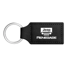 Jeep Renegade Rectangular Black Leather Key Chain Key-Ring
