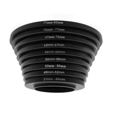 9Pcs Step Up Ring Lens Filter Ring for 37-49/49-52/52-55/55-58/58-67-72-77-82mm